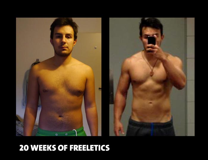 Transformation med gratis app Freeletics